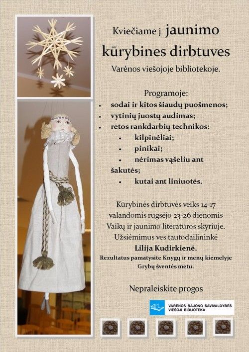 Kūrybinės dirbtuvės Varėnoje!