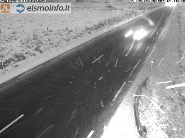Kelių būklė ir eismo sąlygos Alytaus regione 2015-02-09 07:00 duomenimis