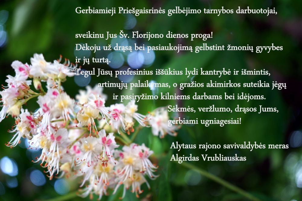 Algirdo Vrubliausko sveikinimas ugniagesiams
