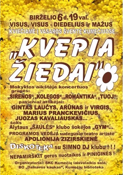 Šį šeštadienį Kumečiuose – vasaros šventė “Kvepia žiedai”