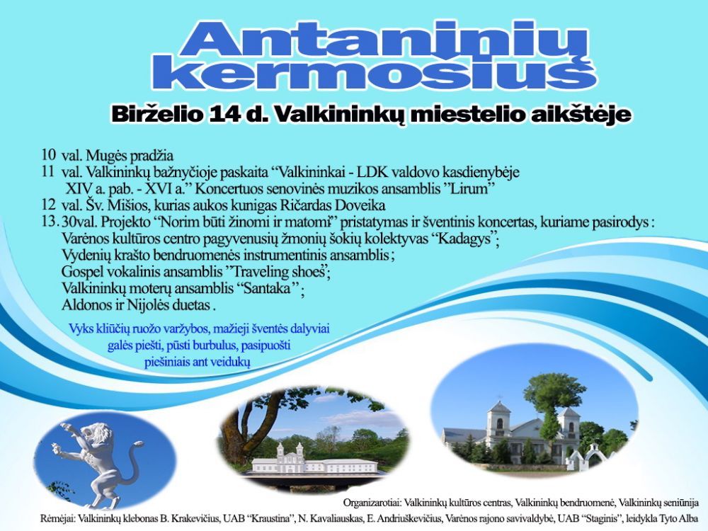 Šį sekmadienį Valkininkuose – Antaninių šventė!