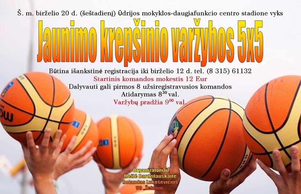 Birželio 20-ąją – krepšinio turnyras Ūdrijoje!