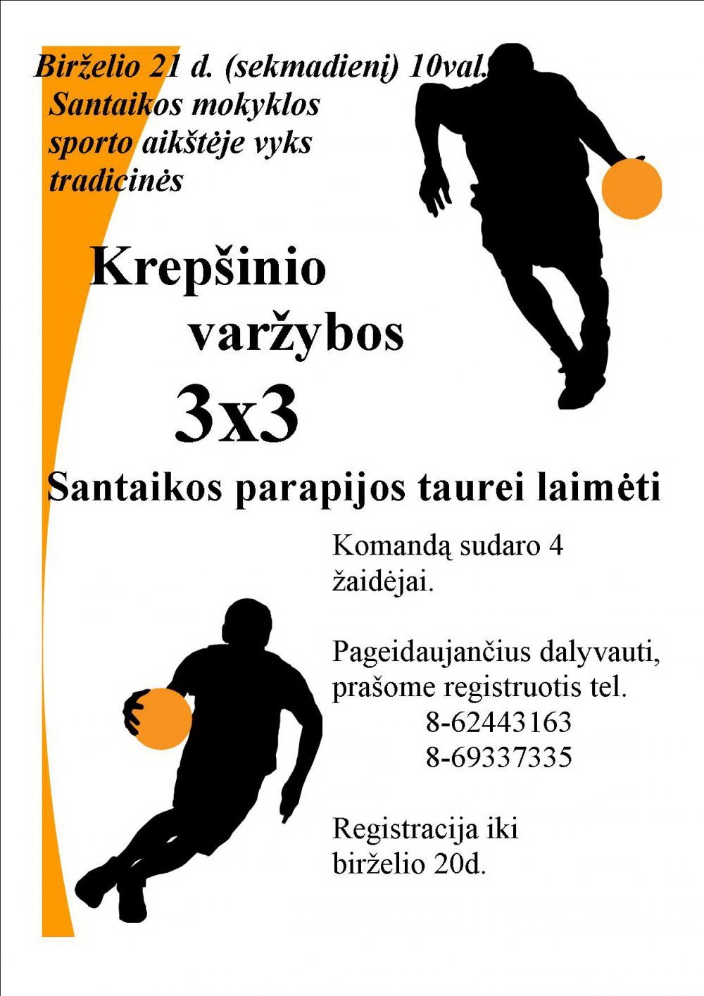 Šį sekmadienį Santaikoje – krepšinio turnyras 3×3