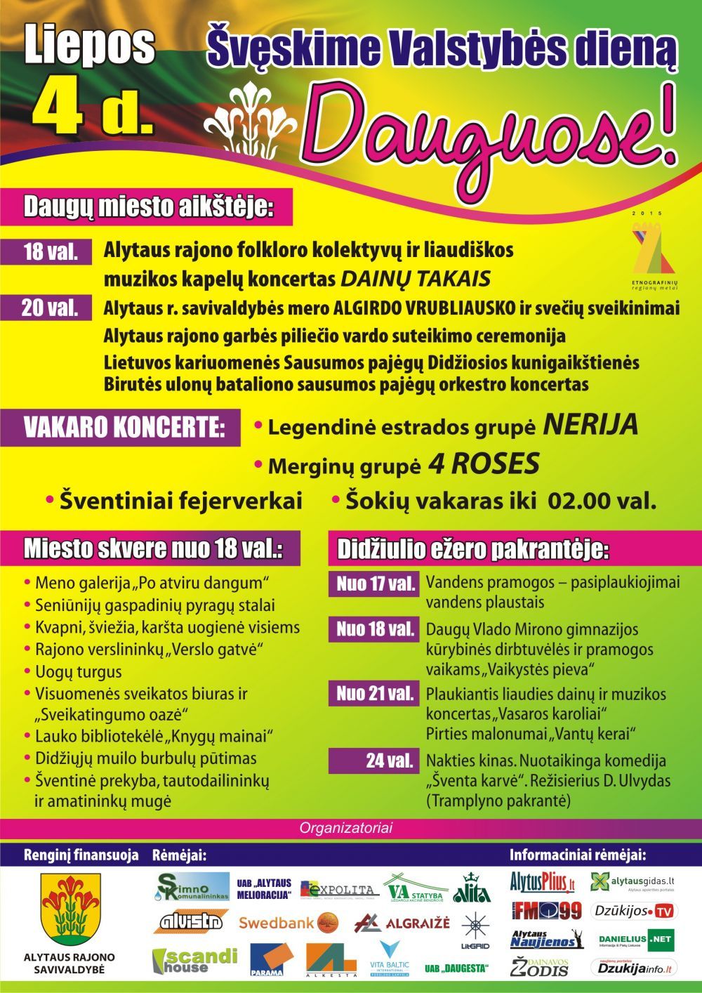 Valstybės dienos šventės Dauguose programa