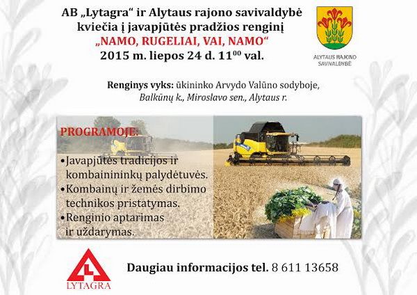 Liepos 24-ąją-Alytaus rajono žemdirbių javapjūtės pradžia tradiciškai-Balkūnų kaime
