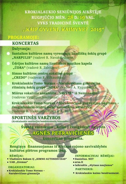 Rugpjūčio 28-ąją Krokialaukis kviečia į tradicinę šventę “Kaip gyveni kaimyne”?