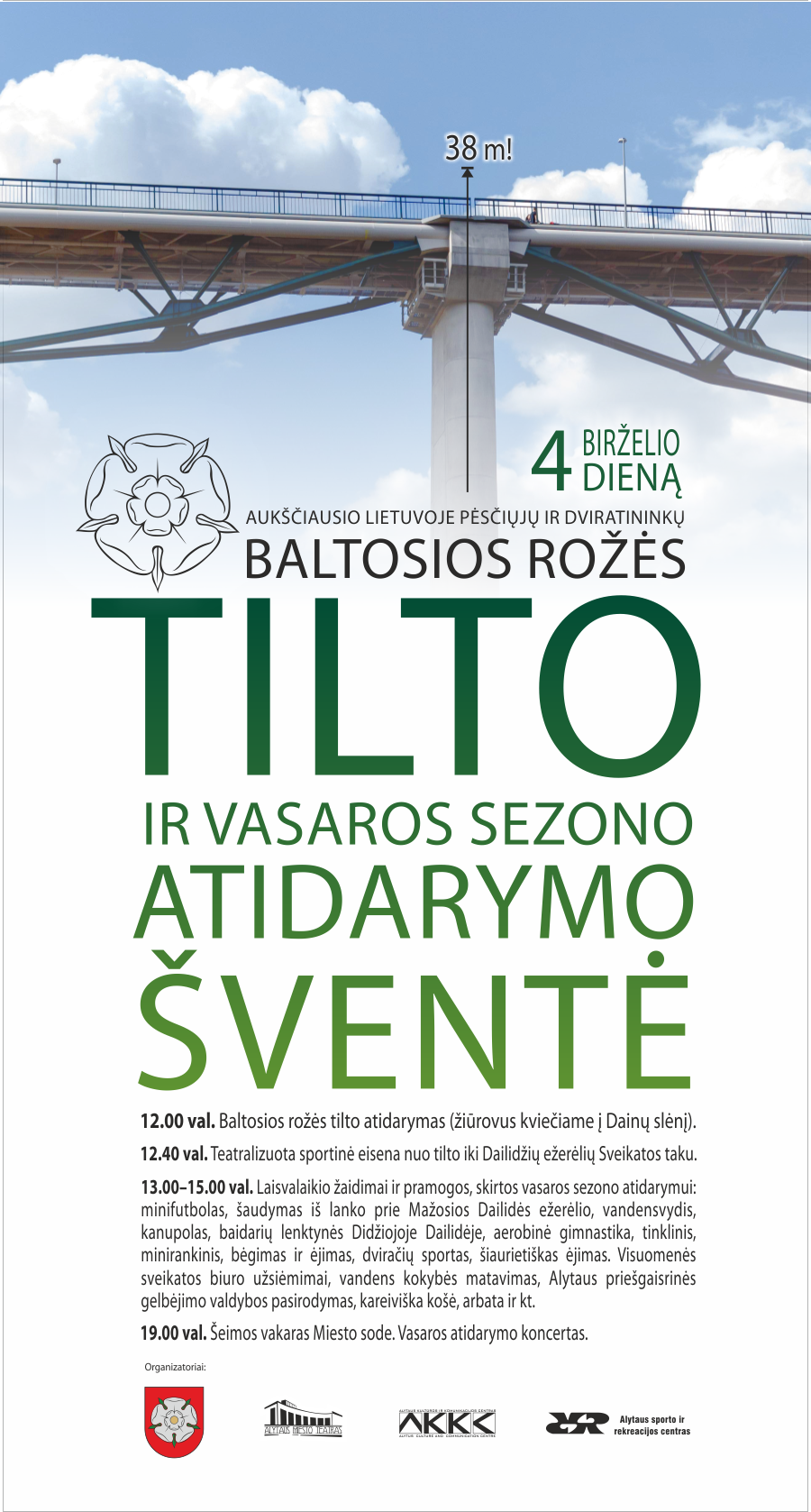 Šeštadienį į Alytaus pėsčiųjų ir dviračių tilto atidarymo šventę atvykimo pėsčiomis