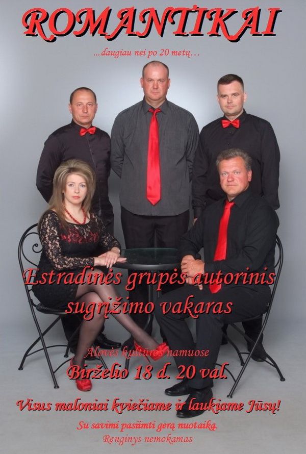 Grupė “Romantikai” birželio 18-ąją kviečia į autorinį koncertą Alovėje (video)