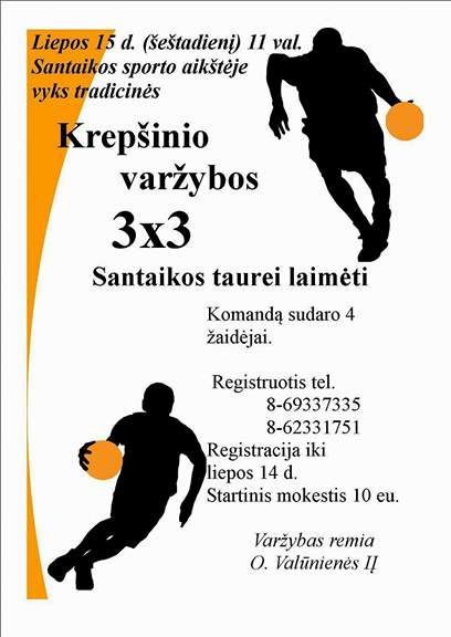 Šeštadienį Santaikoje ir vėl krepšinio turnyras 3×3 (video)