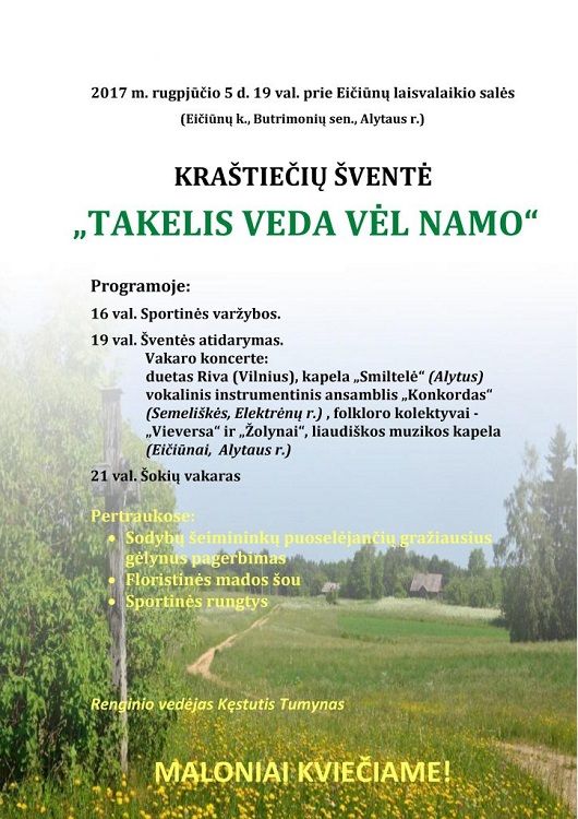 Šį šeštadienį kviečia tradicinė kraštiečių šventė Eičiūnuose