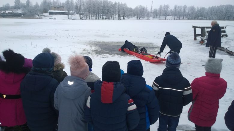 Prevencinė akcija Dauguose „Saugus elgesys ant ledo“