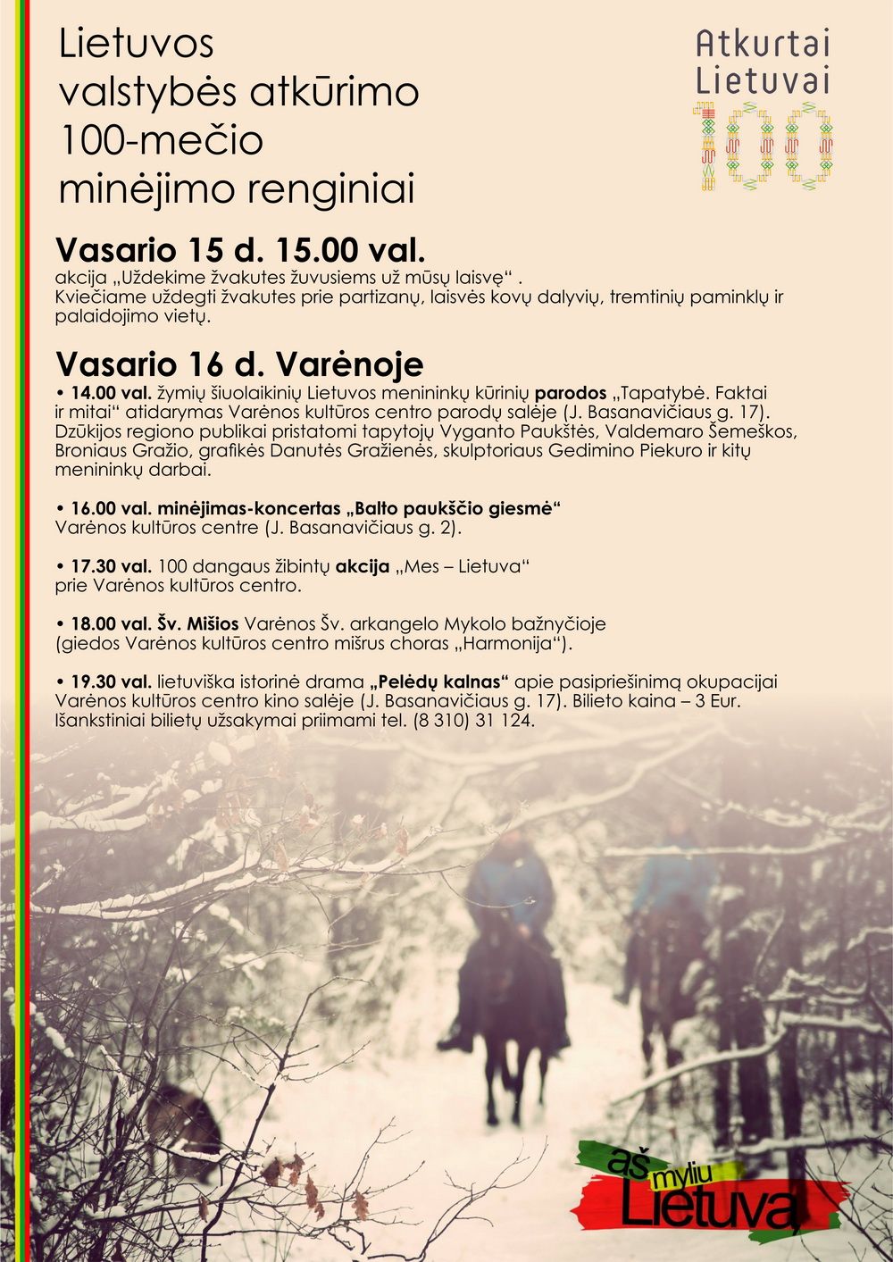 Vasario 16-osios renginiai Varėnoje