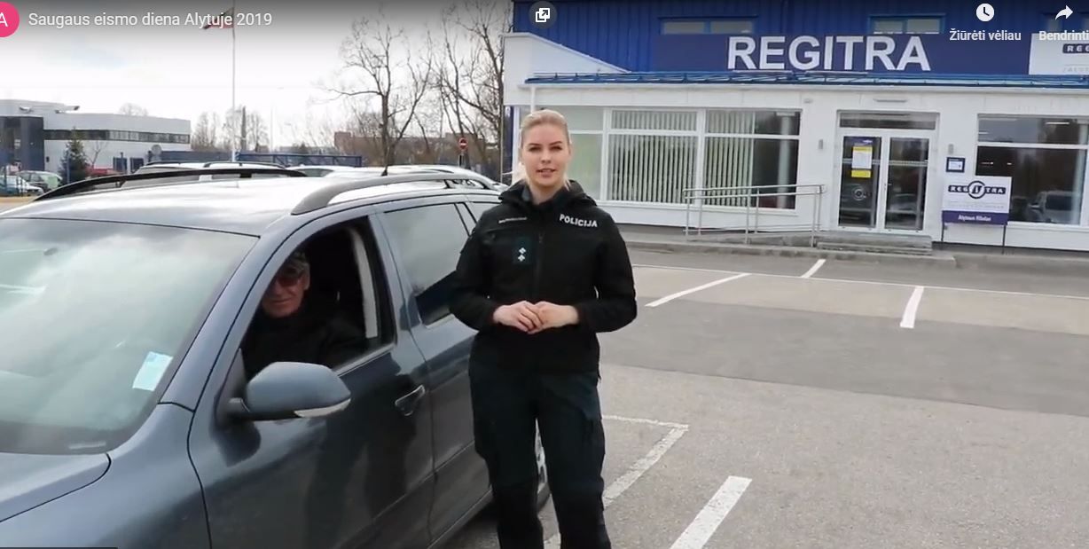 Balandžio 6-ąją Alytaus kelių policija ir VĮ “Regitra” kviečia į saugaus eismo dienos akciją (video)