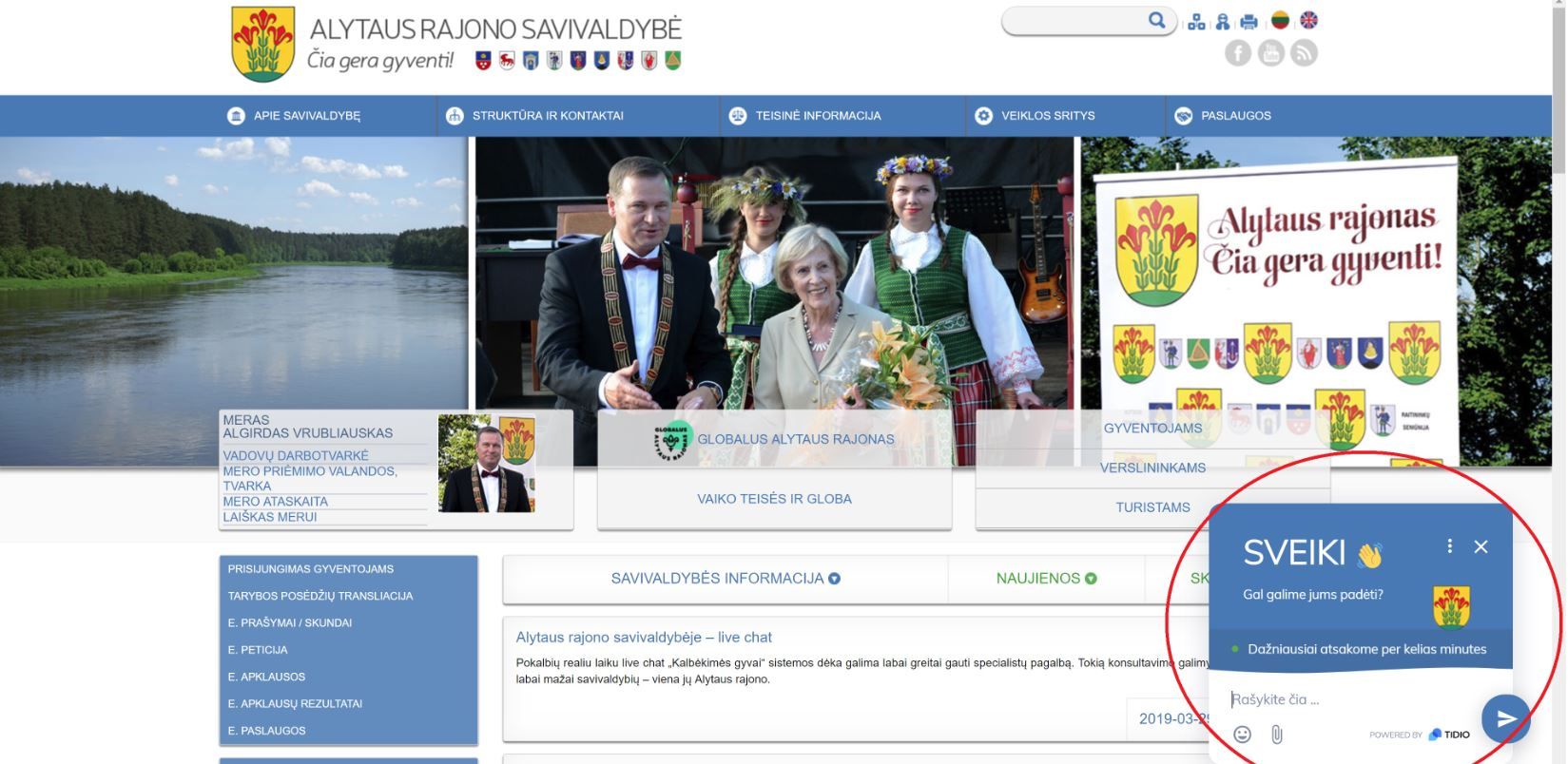 Alytaus rajono savivaldybėje – livechat
