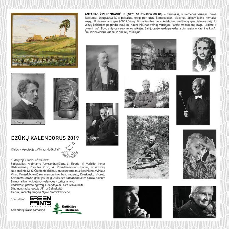 Geriausio metų kalendoriaus premija – „Dzūkų kalendorui 2019“