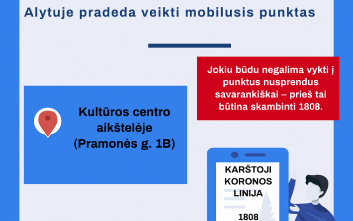 Alytuje pradeda veikti mobilus punktas koronaviruso infekcijos tyrimams atlikti